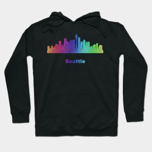 Rainbow Seattle skyline Hoodie